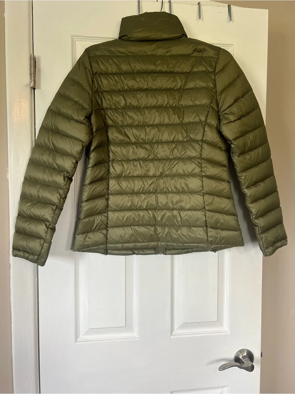 attention Olive Lightweight Packable Puffer Jacket